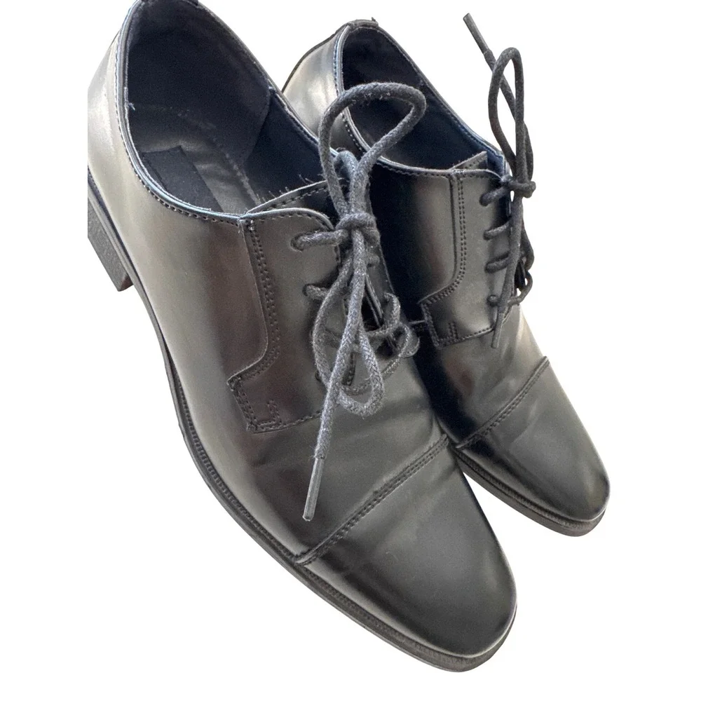 Joseph Abboud Men Cap Toe Derby‎ Oxfords Size US 8 Black Formal Leather